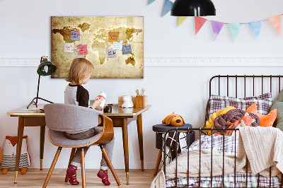 Magnetic writing board Old world map