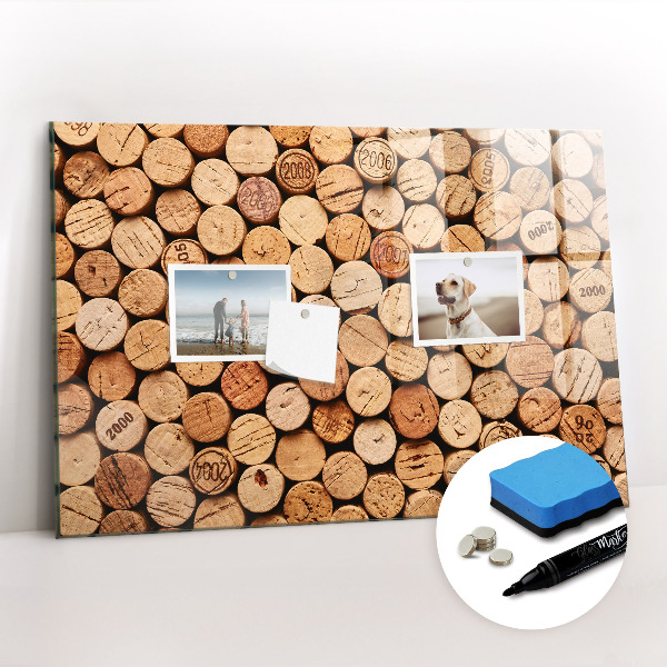 Magnetic writing board Wooden wine corks