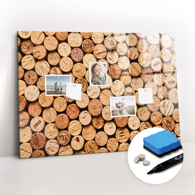 Magnetic writing board Wooden wine corks