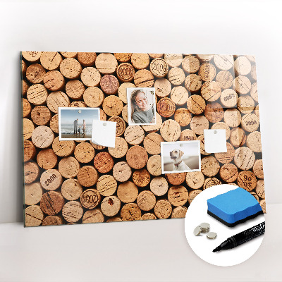 Magnetic writing board Wooden wine corks