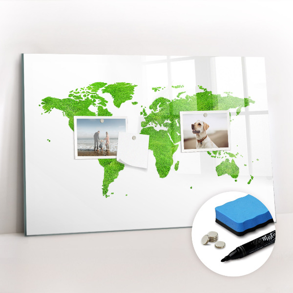 Magnetic erase board Green grass map