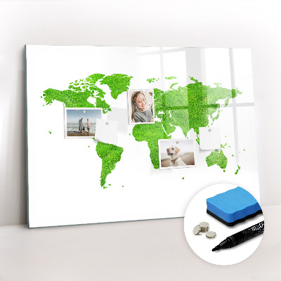 Magnetic erase board Green grass map