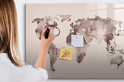 Magnetyczna tablica do rysowania Akwarela mapa świata