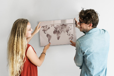 Magnetyczna tablica do rysowania Akwarela mapa świata