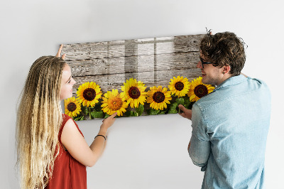 Magnetic erase board Sunflowers