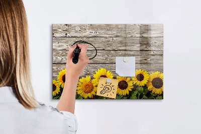 Magnetic erase board Sunflowers