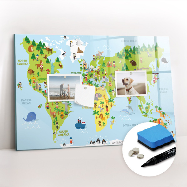 Magnetic drawing board Map of the world of culture