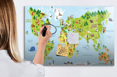 Magnetic drawing board World map culture