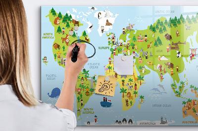 Magnetic drawing board World map culture