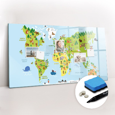 Magnetic drawing board Map of the world of culture