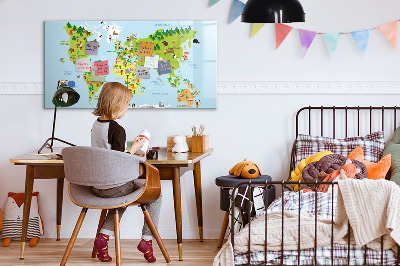 Magnetic drawing board World map culture