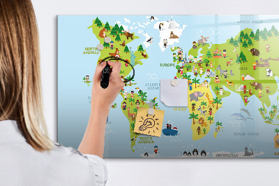 Magnetic drawing board World map culture