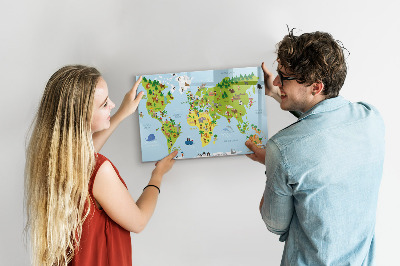 Magnetic drawing board Map of the world of culture