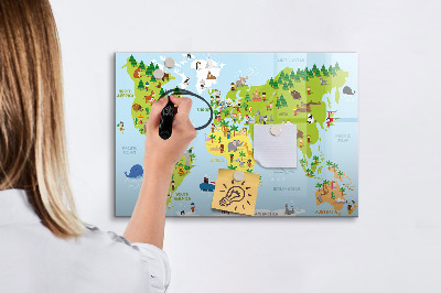Magnetic erase board Map of the world of culture