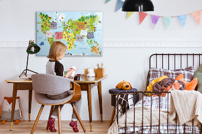 Magnetic drawing board Map of the world of culture