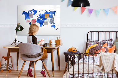 Magnetic writing board Space world map