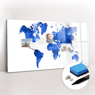 Magnetic writing board Space world map