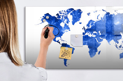 Magnetic writing board Space world map