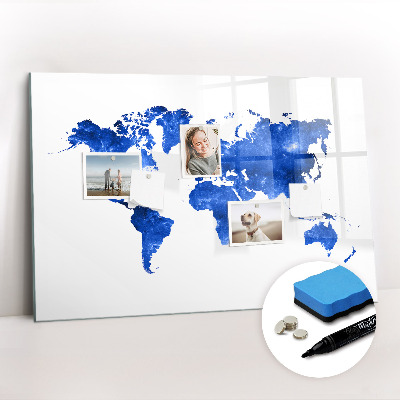 Magnetic writing board Space world map