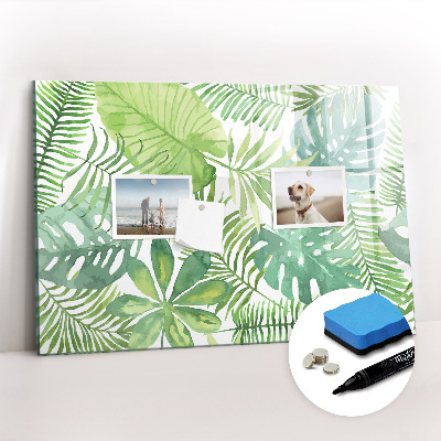 Magnetic writing board Tropical leaves