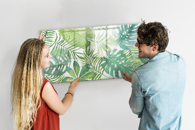 Magnetic erase board Tropical leaves
