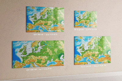 Magnetic erase board Geography world map