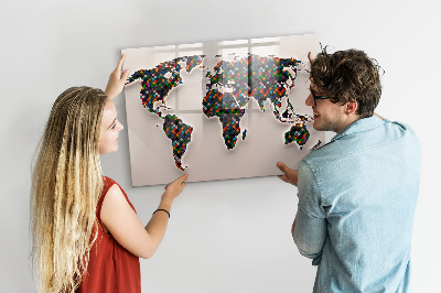 Magnetic erase board Abstract world map