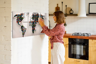 Magnetic erase board Abstract world map