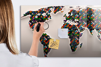 Magnetic erase board Abstract world map