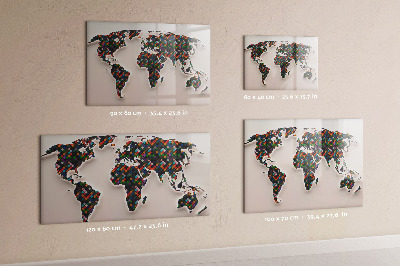 Magnetic erase board Abstract world map