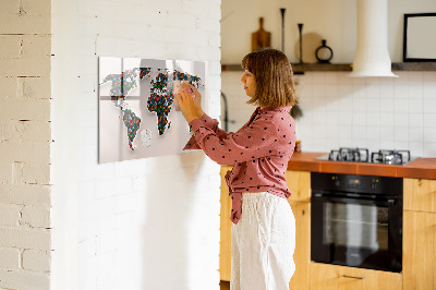 Magnetic erase board Abstract world map