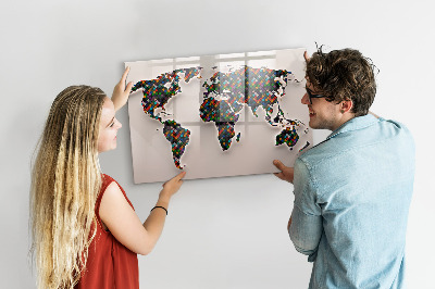 Magnetic erase board Abstract world map