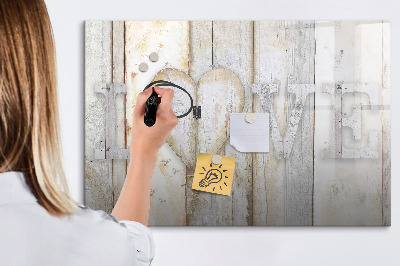 Magnetic writing board The inscription love