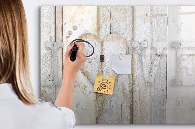 Magnetic writing board The inscription love