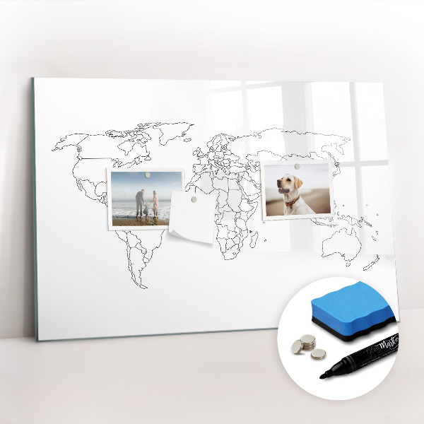 Magnetic drawing board Outline map of the world