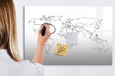 Magnetic drawing board Outline map of the world