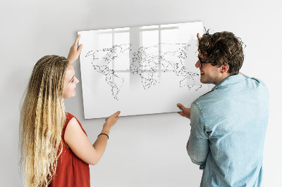 Magnetic drawing board Contour World Map