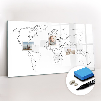 Magnetic drawing board Outline map of the world