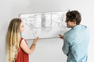Magnetic drawing board Outline map of the world
