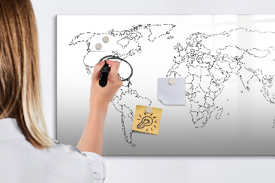 Magnetic drawing board Outline map of the world