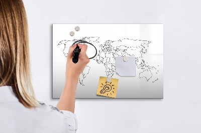 Magnetic drawing board Outline map of the world
