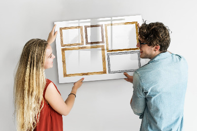 Magnetic writing board Gold frame