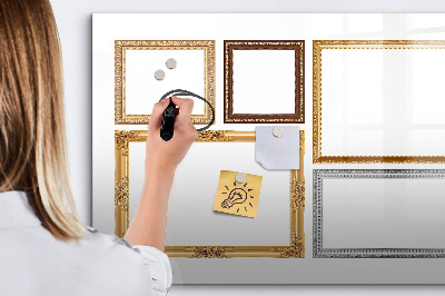 Magnetic writing board Gold frame