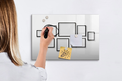 Magnetic erase board Black frame