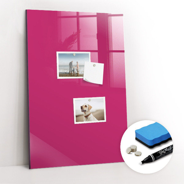 Dry erase magnetic board Bright pink