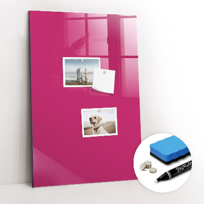 Magnetic glass board Bright pink