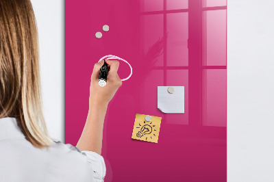 Magnetic glass board Bright pink