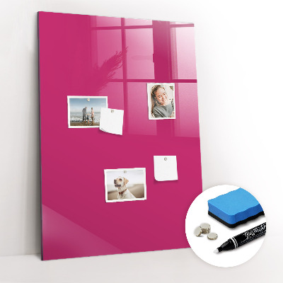 Magnetic glass board Bright pink