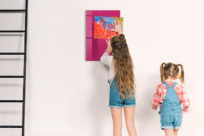Dry erase magnetic board Bright pink