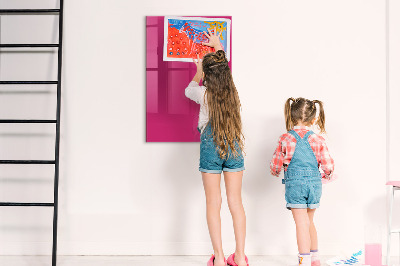 Magnetic glass board Bright pink